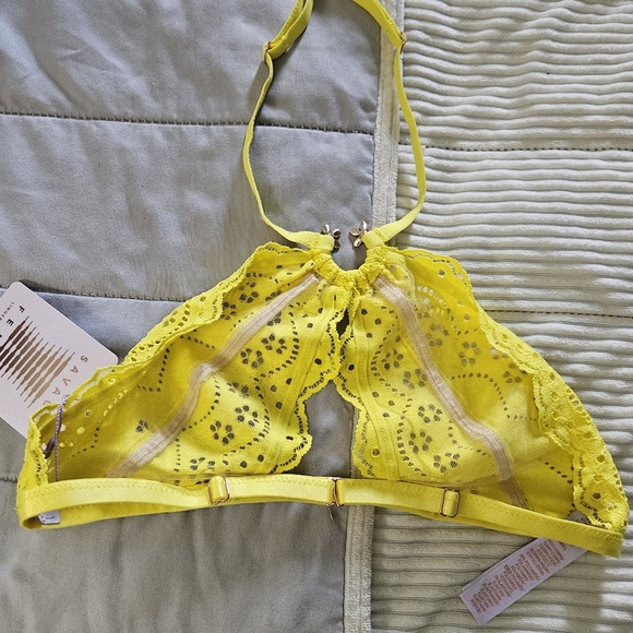 Savage X Fenty Yellow Lace Bralette Size Small NWT - Picture 6 of 10